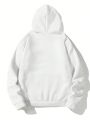 Men's Plus Size Letter Printed Hoodie With Drawstring