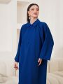 SHEIN Najma Ladies' Blue Turkish Long Shirt