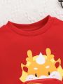 SHEIN Baby Boys' Chinese Style Round Neck Long Sleeve Sweatshirt - A Must-have For Chinese New Year