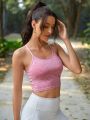 Yoga Basic Space Dye Cut Out Back Sports Cami Top