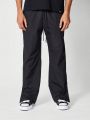 SUMWON Straight Fit Nylon Trouser With Hidden Side Snaps