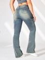 Women's Workwear Flared Jeans With Pockets