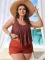 SHEIN Swim Classy Plus Size Women'S All Over Print Tank Top Bikini