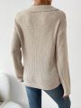 SHEIN Essnce Twisted Knit Drop Shoulder Sweater