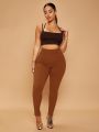 SHEIN SXY Solid High Waist Leggings