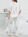 Maternity Floral Print Nursing PJ Set