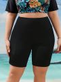 SHEIN Swim SPRTY Plus Size Women'S Swimsuit Bottoms With Pocket