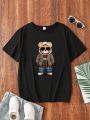 Teenage Boys' Cartoon Bear Print T-Shirt