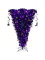 Costway 6ft Upside Down Christmas Halloween Tree Black w/270 Purple LED Lights