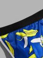 Men Random Banana Print Contrast Binding Jockstrap