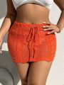 SHEIN Swim BohoFeel Plus Size Women'S Cardigan - Hollow Out Strap Skirt