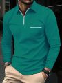 Men Quarter Zip Polo Shirt