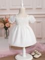 Baby Girl Cute And Sweet Off-Shoulder Dress For Spring And Summer