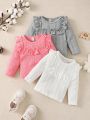 Baby Girl 3pcs Ruffle Trim Tee