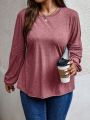 SHEIN Essnce Plus Solid Bishop Sleeve Tee