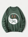 Butterfly & Moon Print  Thermal Lined Sweatshirt