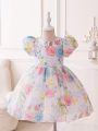 Sweet Cupcake Dresses Sequin Dresses For Girl Wedding Birthday Party Gown Fairy Tutu  Children Princess Dress Constume