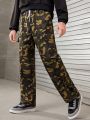 SHEIN Teen Boy Camo Print Drawstring Waist Pants