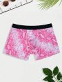 Men Snakeskin Print Contrast Tape Boxer Brief