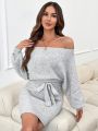 SHEIN Privé Batwing Sleeve Bodycon Sweater Dress