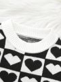 Baby Girls' Heart Patterned Sweater And Pants Set