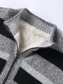 Men's Stripe Fleece Cardigan