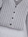 SHEIN Kids Cooltwn Tween Girl Button Front Cami Dress & Button Up Top