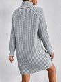 SHEIN Essnce Turtleneck Raglan Sleeve Sweater Dress