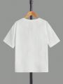 Boys' Casual Cartoon Dog Pattern Short Sleeve T-shirt Suitable For Summer