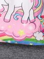 SHEIN Kids Y2Kool Little Girls' Cartoon Unicorn Printed Flying Sleeve Dress