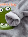 Cozy Cub Infant Boys' Cute Crocodile Pattern Pullover Sweatshirt With Round Neck
