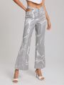 KAYPHORIA Graphic Print Cut Out Waist Flare Leg Pants