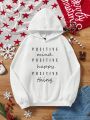 Boys' Casual Hoodie With Text Pattern, Youth