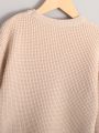 Young Boy Solid Drop Shoulder Sweater