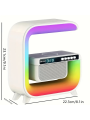 1pc Square Large G Shaped Wireless Charging, Colorful Lighting, Sound System, Clock Display, Alarm Clock, Reminder To Answer Phone Calls, Karaoke Speaker