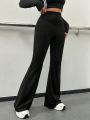 SHEIN Coolane Women's Black Versatile Flare Pants