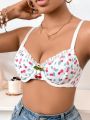 Women'S Cherry Print Underwear Bra (Valentine'S Day)