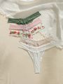 SHEIN Ladies' Elegant Lace Thong Panties