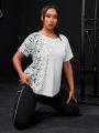 Daily&Casual Plus Size Women'S Snake Print Short Sleeve T-Shirt