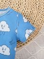 Baby Boys' Cartoon Cloud Pattern Printed Romper Shorts