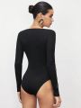 SHEIN BIZwear Women's Hollow Out Long Sleeve Bodysuit
