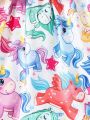 SHEIN Baby Girl Unicorn Print Bow Front Dress