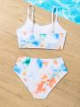 Tween Girls Random Tie Dye Bikini Swimsuit Set