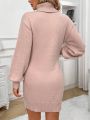 SHEIN Frenchy Women's Turtleneck Short Sweater Dress