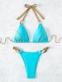 SHEIN DD+ Ladies' Halter Strap Bikini Set