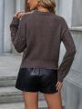 Cable Knit Drop Shoulder Sweater