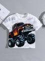 SHEIN Young Boy Car & Letter Graphic Tee