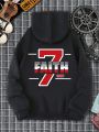 Men's Letter Print Drawstring Hoodie