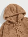 Manfinity Men's Plus Size Drawstring Hooded Fleece Knit Casual Sweatshirt