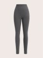 SHEIN Qutie Women's Solid Color High Waist Thermal Leggings, Pack Of Three